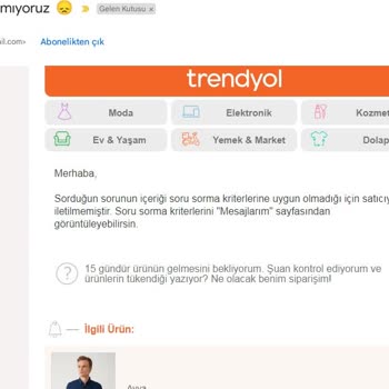Trendyol'da Bekleyen Sipariş Hayal Kırıklığı