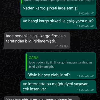 Zara Kargo Gecikmeleri Ve İletişim Sorunları