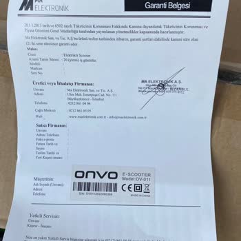 Onvo Servis Ürün Teslimini 45 Gündür Yapmıyor