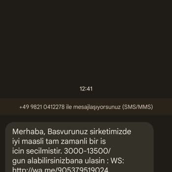 İş Bulma Vaadiyle Dolandırıcılık Yabancı Numaradan Gelen Link