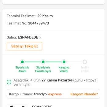 Trendyol Geç Kalınmış Kargo