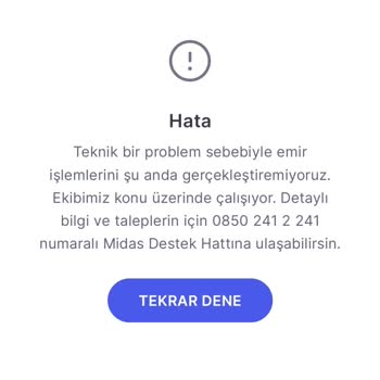 Midas Uygulamaya Girmeme