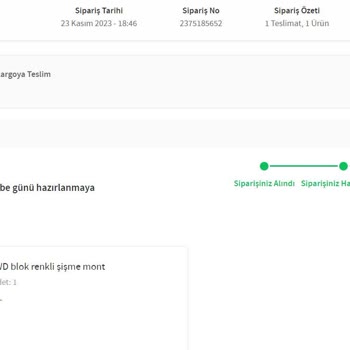 Trendyol'dan 23 Kasım Da Verdiğim Sipariş Hala Hazırlanıyor Gösteriyor