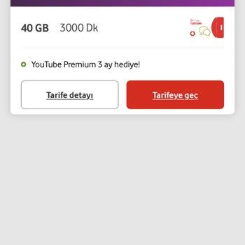 Vodafone Tek Tarife Sunması