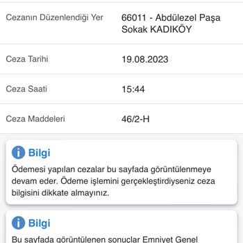 Emniyet Genel Müdürlüğü Haksız Ters Yön Ceza