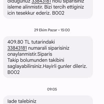 Sefamerve İade Ettiğim Ürünün Parasını Geri Alamadım