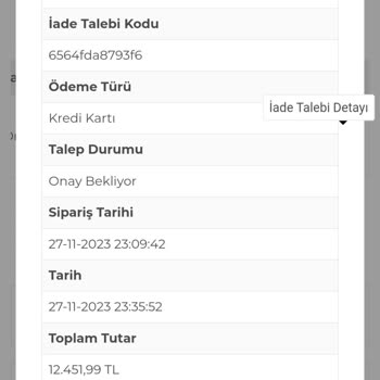 TrendKabin Küvet Sipariş İptal Talebi