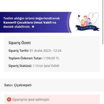 ÇiçekSepeti Siparişin Gönderilmemesi Ve Yalan Beyan