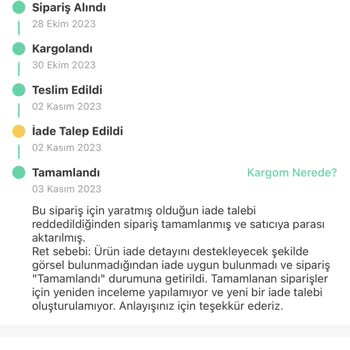 Dolap Uygulaması Hatalı Ürün İçin İade Talebimi Kabul Etmedi