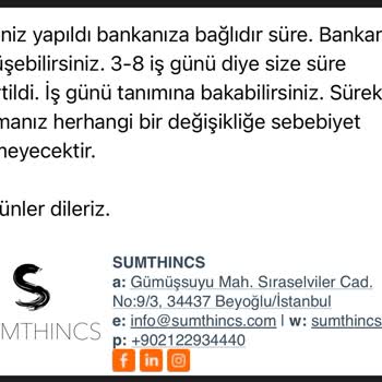 Sumthincs Adlı Firmanın İlgisizliği