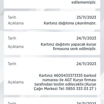 AGT Kurye (aynigunteslim.com) Kartım Teslim Edilmedi, İletişim Kurulamıyor!