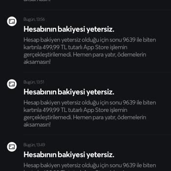 Papara Kart Yetersiz Bakiye