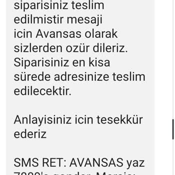 Avansas Sipariş Teslimat Sıkıntısı