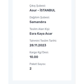 Sürat Kargo İkitelli Aktarma Kargom Elime Ulaşılmadı