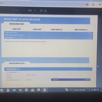 TBB Risk Merkezi Risk Merkezi Raporu