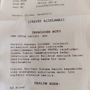 Vestel Hepsiburada'dan Alınan Ürün İçin İade Değişim Yapmıyor