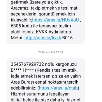 Aras Kargo İade Kargomu Teslim Almadı