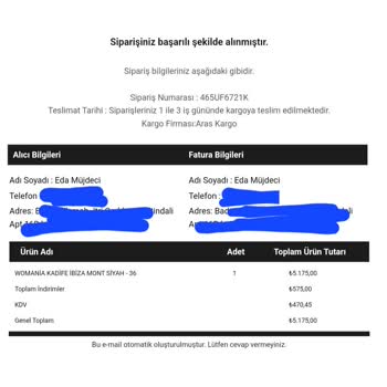 Katre Moda Katre Hazır Giyim İadede Kargo Ücreti Kesiyor