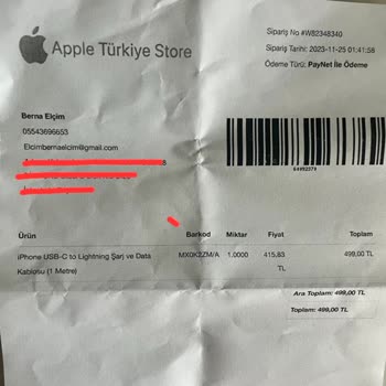 Appleturkiye.com (özel) Aldığım Sahte Şarj Kablosu Ve İletişimsiz Satıcı!