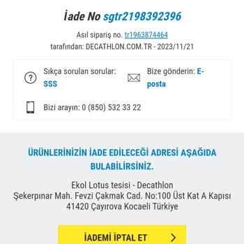 Decathlon İade Edildiği Halde İade Edilmedi Görünmesi
