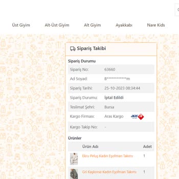Nare Giyim Para İadesi Yapmıyor Ürün Göndermiyor