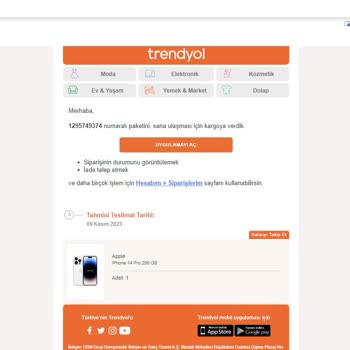 Trendyol Benzeri Sahte E-posta Tehlikesi!