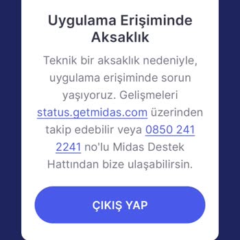 Midas Uygulama Teknik Arıza