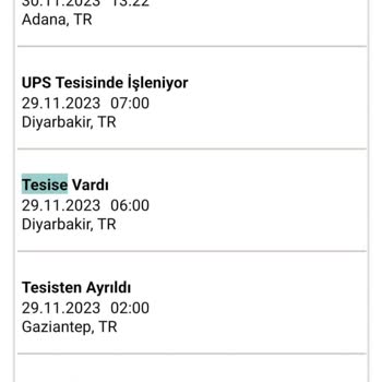 UPS Kargomu Teslim Etmedi.