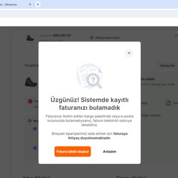 Hepsiburada'dan Aldığım Ürünün Faturasını İstiyorum