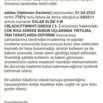 Adidas Ürününün Arkasında Durmuyor