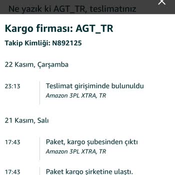 AGT Kurye (aynigunteslim.com) Kargom Ortada Yok