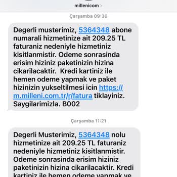 Millenicom Haksız Ücret Talebi Hak.