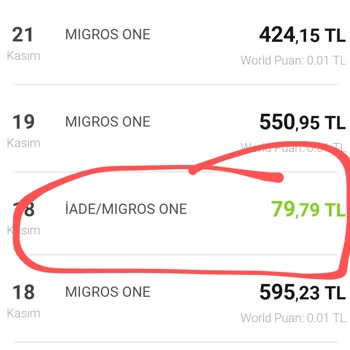 Migros İade Edilen Ürünün Ücretini Eksik Yatırıyor