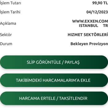 Exxen Üyelik İptal Edilmesine Rağmen Kredi Kartına Ücret Yansıtması