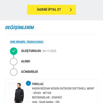 Decathlon Almış Olduğum Ürünün Hizmetinde Sıkıntı Mevcut