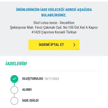 Decathlon Ürün İadesi Yapılmadı