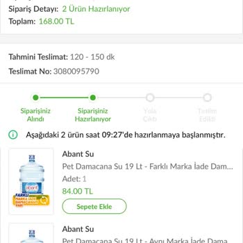 Trendyol Ve Abant Su Teslimat Gecikmesi Şikayeti