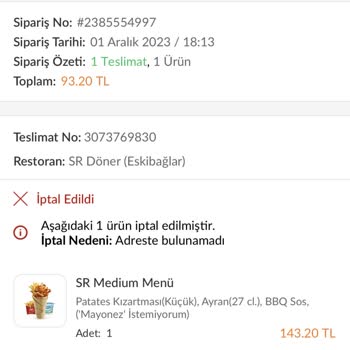 Trendyol Yemek Kurye Adrese Gelip Siparişimi Teslim Etmeden Gitti Para İadesi Yok