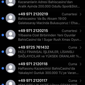 Vodafone Bahis Sitelerinden Gelen Mesajlar
