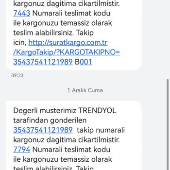 Sürat Kargo Kargomu Bana Hiç Getirmeden İadeye Gönderdi