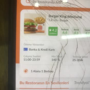 Burger King Trendyol GO Eksik Sipariş