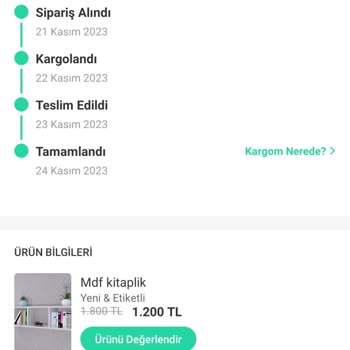 Dolap Uygulamasında Gelmeyen Ürünüme Gelmiş Gibi İşlem Yapılması