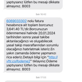 Vodafone Sürekli Yanlış Bilgilendirme Tehdit Seklinde Mj Atılması