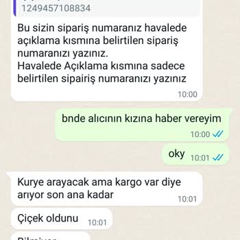 İninal Çiçek Ödemesi Paramı Aldı. Geri Dönüş Yapmıyor