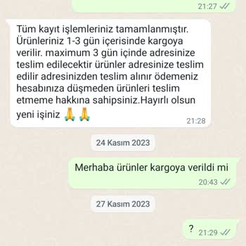 Ersağ Paketleme Önlem Amaçlı Şikayet Bildirimi