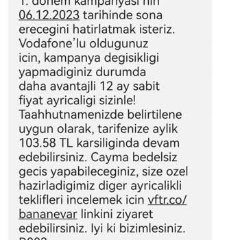 Vodafone Kendi Sözünü Yerine Getirmiyor