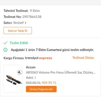 Arzum Volume Pro Saç Şekillendirici İçinden Düşen Metal Parça