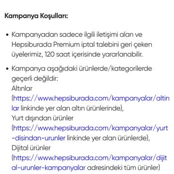 Hepsiburada Premium Kampanyası İndirim Uygulanmıyor