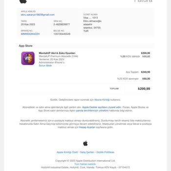 Apple Türkiye Store (appleturkiyestore.com) App Store Mükerrer Tahsilat