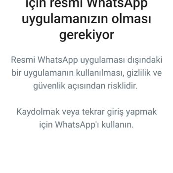 WhatsApp Resmi WhatsApp Olmasına Rağmen Resmi WhatsApp İndirin Bildirimi
